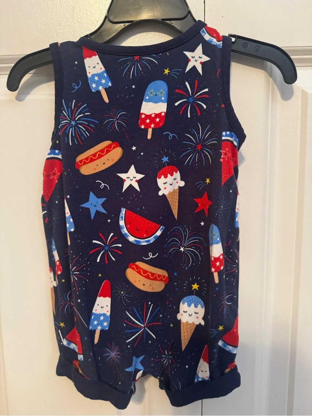 Little Sleepies Navy Red White & Blue Fireworks Americana One-Piece